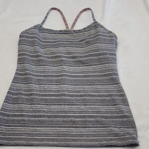 lululemon athletica Gray Striped Camisole